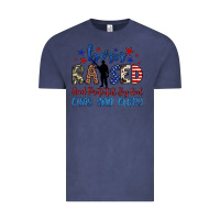 Vintage Denim born raised and protected by god guns and glory Vintage Tee - JahusDesignShop