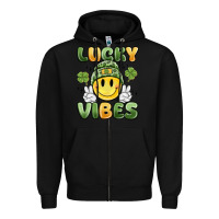Black lucky vibes Zipper Hoodie - MaliasSmallBusiness