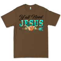 Cacao y'all need jesus arrow lily flowers Premium Tee - BarkalooDesign