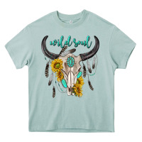 Arona wild soul boho bull skull Heavy Core Tee - texasbilliewilder