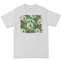 Dove Grey Daisy leopard Premium Tee - RanaPortraitStore