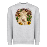 Heather Grey charolais leopard cactus sunflower Heavyweight Sweatshirt - JahusDesignShop