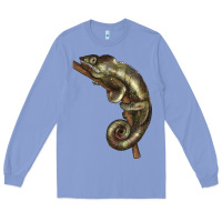 Colony Blue Green Chameleon Lizard Illustrations Long Sleeve Tee - LillyAllenDesigns