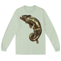 Matcha Green Chameleon Lizard Illustrations Long Sleeve Tee - LillyAllenDesigns