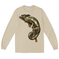 Mushroom Green Chameleon Lizard Illustrations Long Sleeve Tee - LillyAllenDesigns