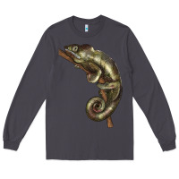 Smoke Green Chameleon Lizard Illustrations Long Sleeve Tee - LillyAllenDesigns
