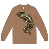 Toasted Coconut Green Chameleon Lizard Illustrations Long Sleeve Tee - LillyAllenDesigns