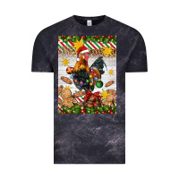 Cloud Black Christmas rooster Vintage Tee - Artiststas