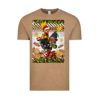Vintage Coffee Christmas rooster Vintage Tee - Artiststas