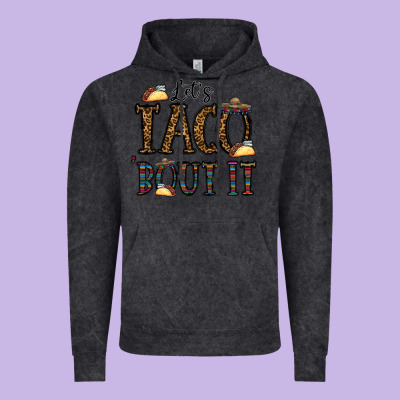 Let's Taco Bout It Vintage Hoodie Designed By Cowhidedigitalart