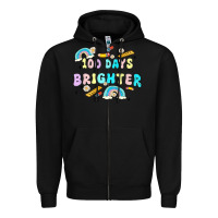 Black 100 days brighter Zipper Hoodie - MaliasSmallBusiness