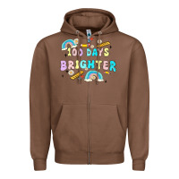 Chestnut 100 days brighter Zipper Hoodie - MaliasSmallBusiness