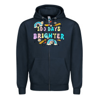 Navy 100 days brighter Zipper Hoodie - MaliasSmallBusiness