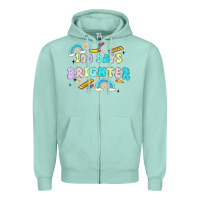 Seafoam 100 days brighter Zipper Hoodie - MaliasSmallBusiness