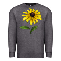 Charcoal Heather Black Eyed Susan Flower Premium Sweatshirt - LillyAllenDesigns