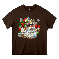 Chocolate Brown santa with sunglasses christmas Heavy Core Tee - Zillion Design Studio