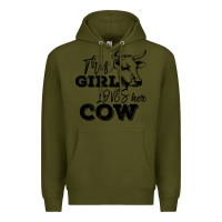 Army Green This Girl Loves Her Cow Premium Hoodie - Bettercallsaul