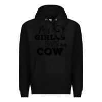Black This Girl Loves Her Cow Premium Hoodie - Bettercallsaul