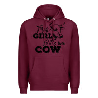 Burgundy This Girl Loves Her Cow Premium Hoodie - Bettercallsaul