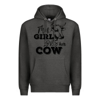 Charcoal Heather This Girl Loves Her Cow Premium Hoodie - Bettercallsaul