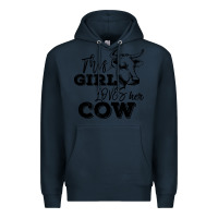 Navy This Girl Loves Her Cow Premium Hoodie - Bettercallsaul