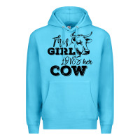 Ocean Blue This Girl Loves Her Cow Premium Hoodie - Bettercallsaul