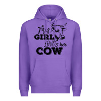 Purple This Girl Loves Her Cow Premium Hoodie - Bettercallsaul