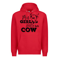 Red This Girl Loves Her Cow Premium Hoodie - Bettercallsaul