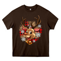Chocolate Brown reindeer christmas Heavy Core Tee - Zillion Design Studio
