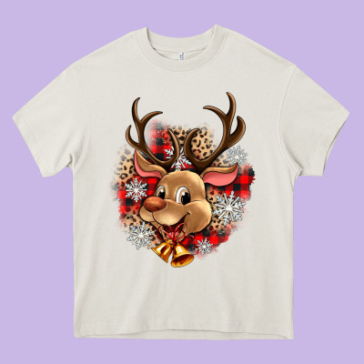 Reindeer Christmas Heavy Core Tee Designed By Zillion Design Studio
