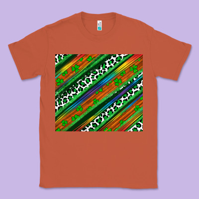 St Patricks Day Leopard Rainbow Classic Tee Designed By Artiststas