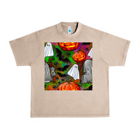 French Oak halloween ghost and headstone seamless pattern Urban Heavy Tee - BundleAndBundleShop