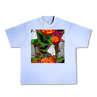 Grape Ice halloween ghost and headstone seamless pattern Urban Heavy Tee - BundleAndBundleShop