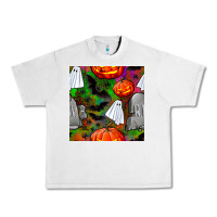 Lunar Rock halloween ghost and headstone seamless pattern Urban Heavy Tee - BundleAndBundleShop