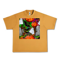 Peanut Butter halloween ghost and headstone seamless pattern Urban Heavy Tee - BundleAndBundleShop