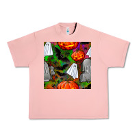 Salmon halloween ghost and headstone seamless pattern Urban Heavy Tee - BundleAndBundleShop