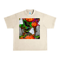 Sandshell halloween ghost and headstone seamless pattern Urban Heavy Tee - BundleAndBundleShop