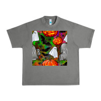 Tornado halloween ghost and headstone seamless pattern Urban Heavy Tee - BundleAndBundleShop