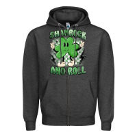Charcoal Heather shamrock and roll Zipper Hoodie - MaliasSmallBusiness