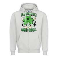 Dove Grey shamrock and roll Zipper Hoodie - MaliasSmallBusiness