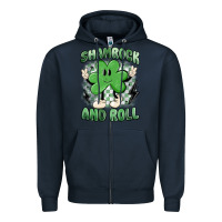 Navy shamrock and roll Zipper Hoodie - MaliasSmallBusiness