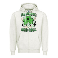 Oatmeal Heather shamrock and roll Zipper Hoodie - MaliasSmallBusiness