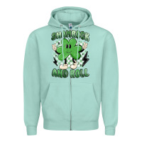 Seafoam shamrock and roll Zipper Hoodie - MaliasSmallBusiness