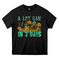 Black a lot can happen in 3 days western Heavy Core Tee - texasbilliewilder