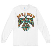 White free bird feathers thunderbird Long Sleeve Tee - BarkalooDesign