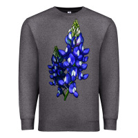 Charcoal Heather Bluebonnet Flower Premium Sweatshirt - LillyAllenDesigns