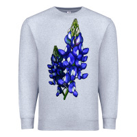 Heather Grey Bluebonnet Flower Premium Sweatshirt - LillyAllenDesigns