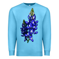 Ocean Blue Bluebonnet Flower Premium Sweatshirt - LillyAllenDesigns