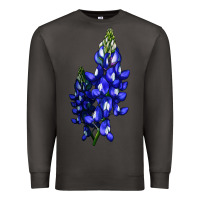 Smoke Bluebonnet Flower Premium Sweatshirt - LillyAllenDesigns