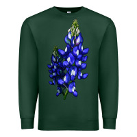 Sports Green Bluebonnet Flower Premium Sweatshirt - LillyAllenDesigns